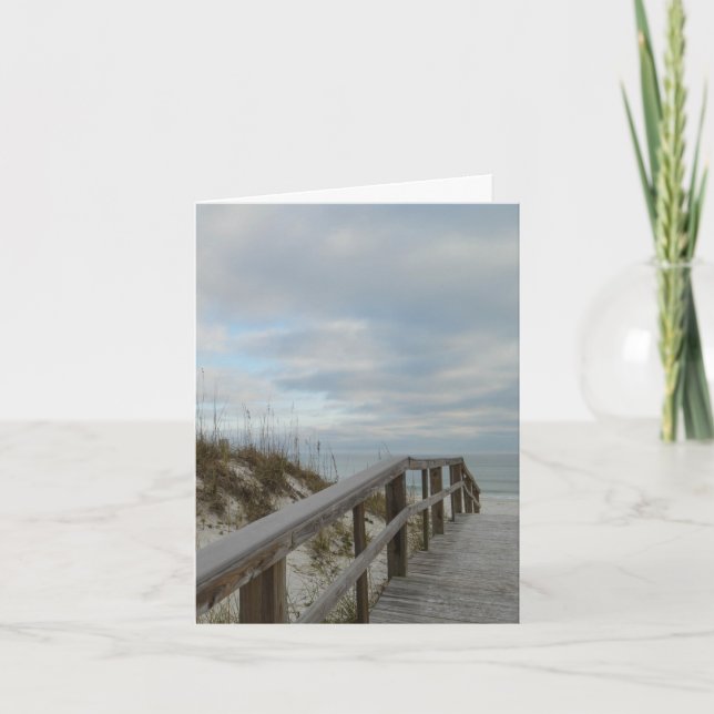 Tarjeta Interior En Blanco, Caminata A La Foto Naturaleza  (Anverso)