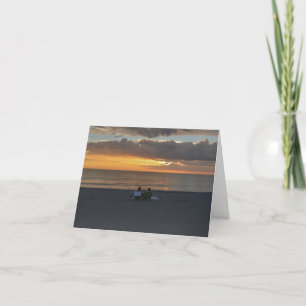Tarjeta Interior en blanco, tranquilo saludo al atardecer