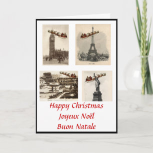 Tarjeta internacional de Navidades Santa
