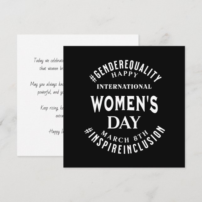 Tarjeta International Women's Day | March 8th Equality (Anverso / Reverso)