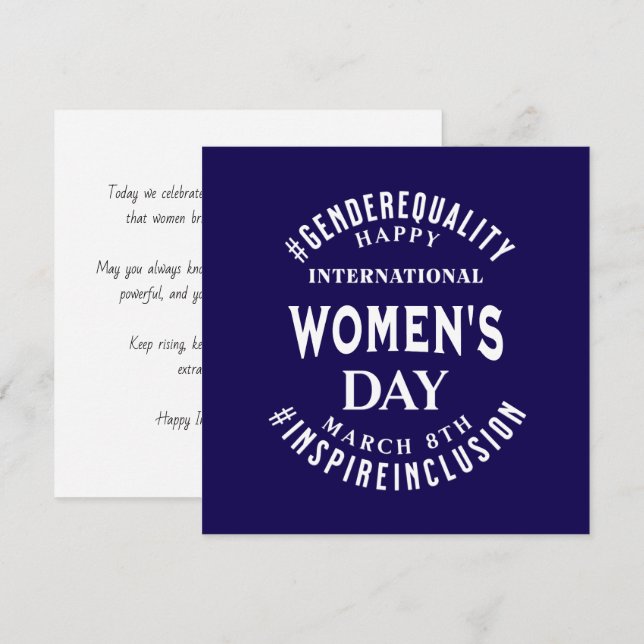 Tarjeta International Women's Day | March 8th Equality (Anverso / Reverso)