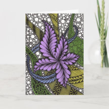 Intrincado Flor de Zen Dibujada a Mano Morado Gree