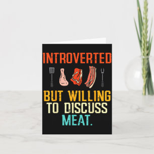 Tarjeta Introvertido pero dispuesto a discutir carne Bbq B