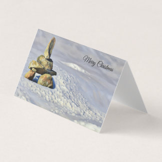 Tarjeta Inuksuk Feliz Navidad y belleza de la temporada