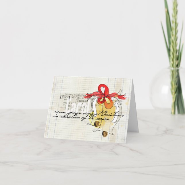 tarjeta inusual del doodle de las Felices Navidad (Anverso)