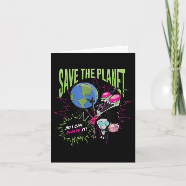 Tarjeta Invader Zim Earth Day Salvar El Planeta Para Que P (Anverso)