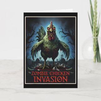 Tarjeta Invasión de pollos zombies granja de muertos vivie