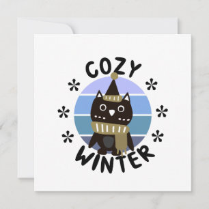 Tarjeta Invierno acogedor, lechuza dulce