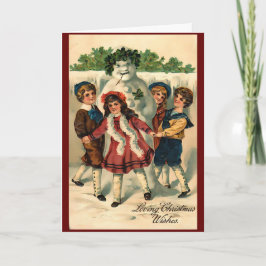 Tarjeta Invierno de invierno navideño vintage