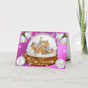 Tarjeta Invierno dulce rosa