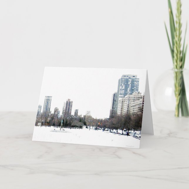 Tarjeta Invierno en Chicago (Anverso)