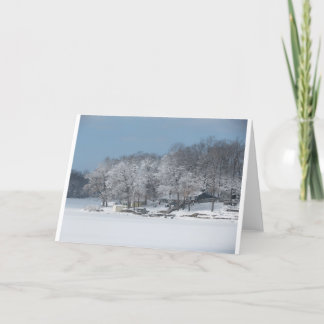 Tarjeta Invierno en el lago #3 pine