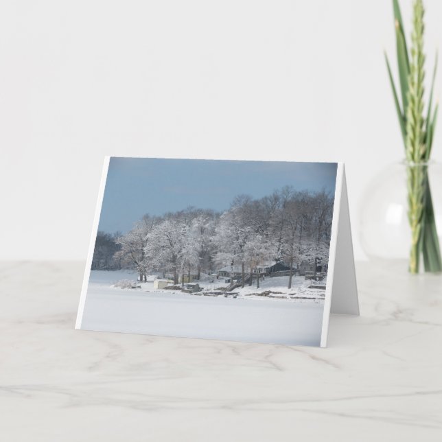 Tarjeta Invierno en el lago #3 pine (Anverso)