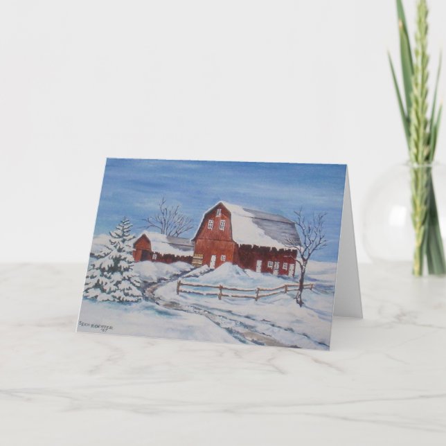 Tarjeta Invierno en la granja (Anverso)