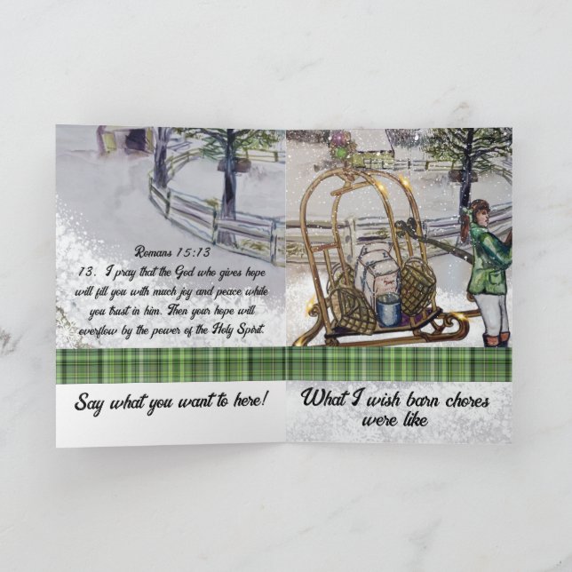 Tarjeta invierno en las granjas de thistlebrook (Interior)