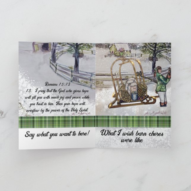 Tarjeta invierno en las granjas de thistlebrook (Interior)