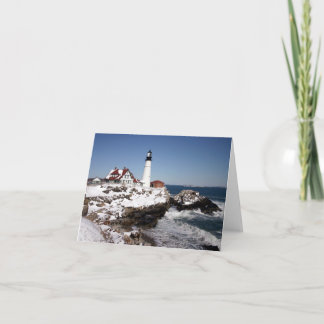 Tarjeta Invierno en Portland Head Light