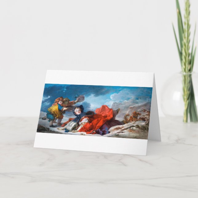 Tarjeta Invierno, Fragonard (Anverso)