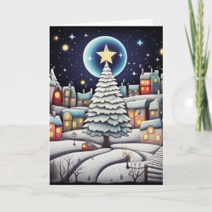 Tarjeta Invierno iluminado por la luna