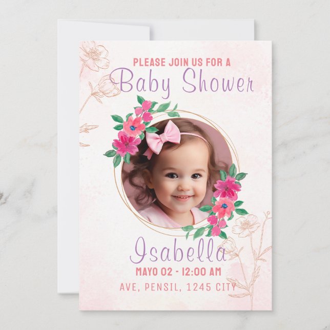 Tarjeta invitación Baby Shower (Anverso)