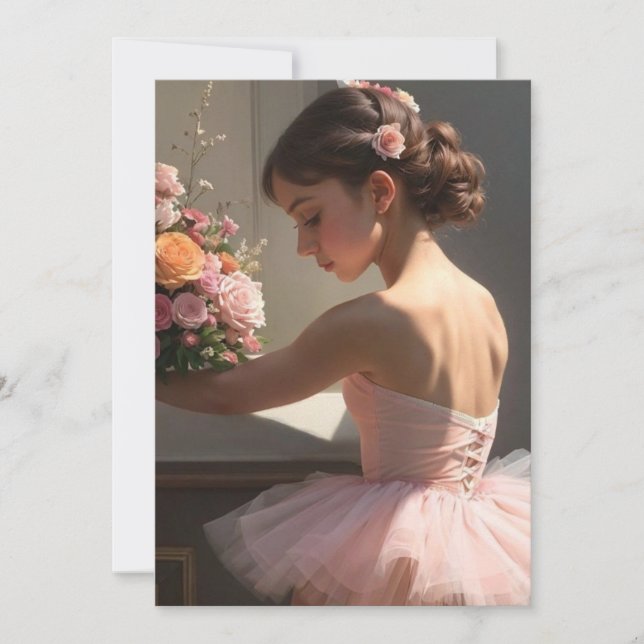 Tarjeta invitación con preciosas bailarinas (Anverso)