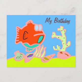 Tarjeta invitación de aniversario Dibujo de niño