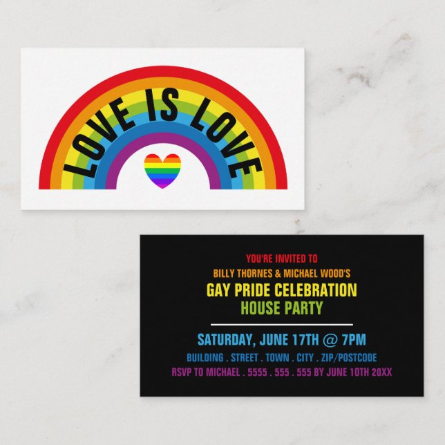 Tarjeta invitada a la celebración del Orgullo Arco (Anverso / Reverso)