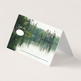 Tarjeta Invitados bodas rústicos de Mountain Lake Reflecti