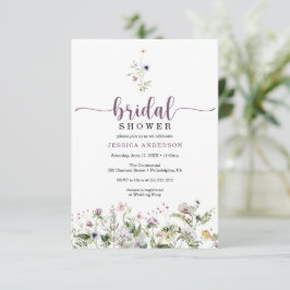 Tarjeta invitativa mínima para ducha de novia con 