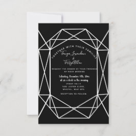 TARJETA INVITE DE boda geométrica de cristal negro