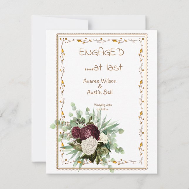 Tarjeta Involucrado en la última floral acuarela (Anverso)