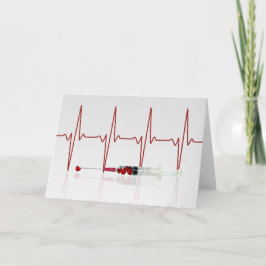 Tarjeta Inyección con corazones rojos