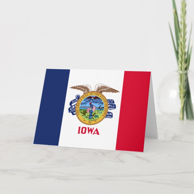 Tarjeta Iowan Flag & Seal, Flag of Iowa (Anverso)