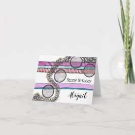 Tarjeta Ir con el flujo, abstracto, tu nombre, cumpleaños