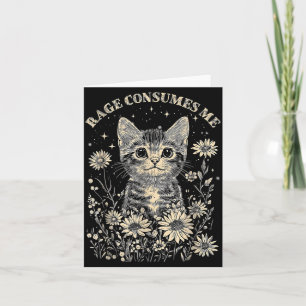 Tarjeta Ira de gato lindo consume gatito divertido sarcást