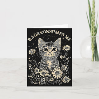 Tarjeta Ira de gato lindo consume gatito divertido sarcást