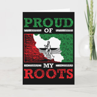 Tarjeta Irán Iraní Persa Iraní Bandera Irán Raíces Farsi I
