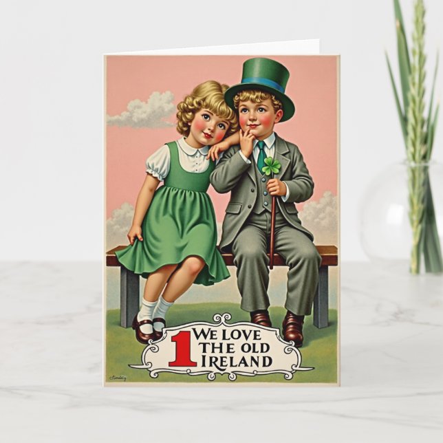 Tarjeta Ireland Kids Vintage Scene Card (Anverso)