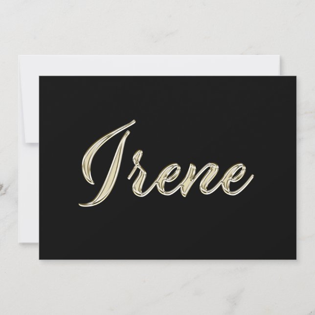 Tarjeta Irene white gold Handwriting Karte (Anverso)
