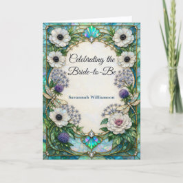 Tarjeta Iridescent Art Nouveau Botanical Bridal Shower