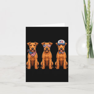 Tarjeta Irierrier 4 De Julio Bandera Americana Perro Patri