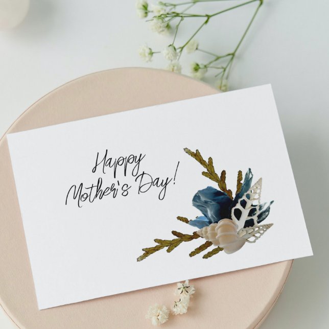 Tarjeta Iris azul oceánico y Día de la Madre de las Concha (Subido por el creador)
