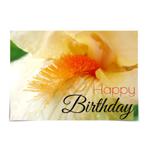 Tarjeta Iris con barba "Feliz Cumpleaños"