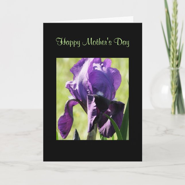 Tarjeta Iris de la púrpura del día de madre (Anverso)