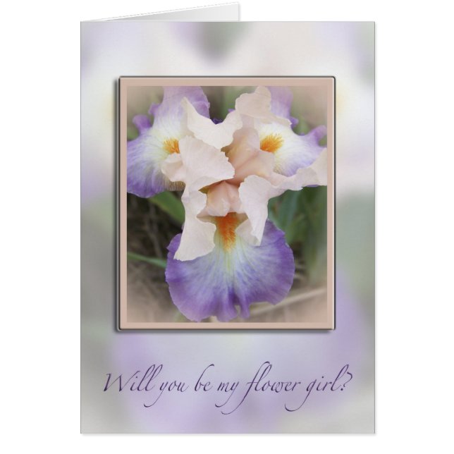 Tarjeta Iris de Lavender Chica Flor (Frente)