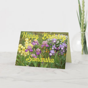 Tarjeta Iris irises florales Flores Jardín Mujeres nombre