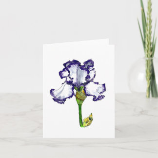 Tarjeta Iris morado y blanco