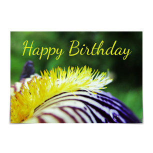 Tarjeta Iris morado y dorado cumpleaños