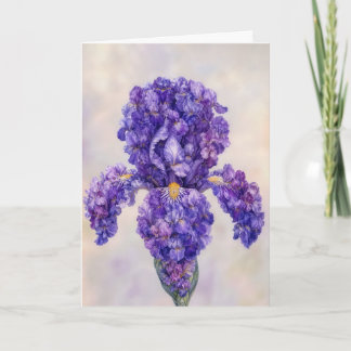 Tarjeta Iris púrpura de cumpleaños 