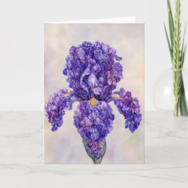 Tarjeta Iris púrpura de cumpleaños  (Anverso)